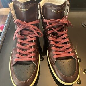 Saint Laurent Men's Brown High-Top Sneakers